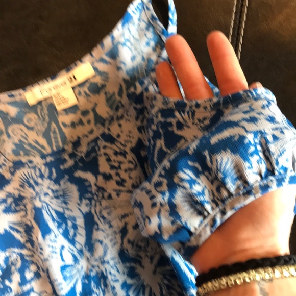 Fancy Blue Cold-Shoulder Top - Picture 2 of 3